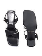 Women Black Block Comfortable Heel Sandals