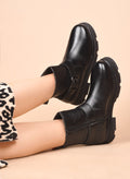 Women Black Block Heeled Boots