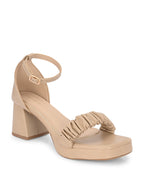 Women Beige Strap Heels Sandals