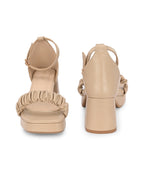 Women Beige Strap Heels Sandals