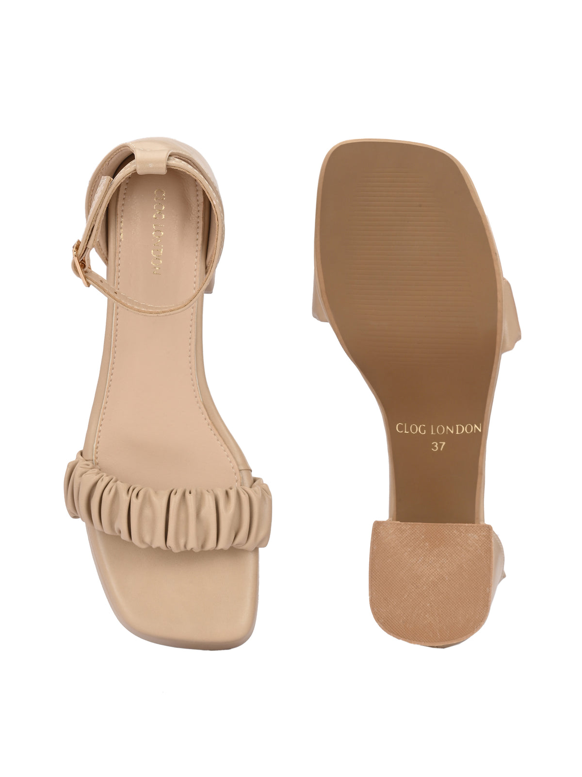 Women Beige Strap Heels Sandals