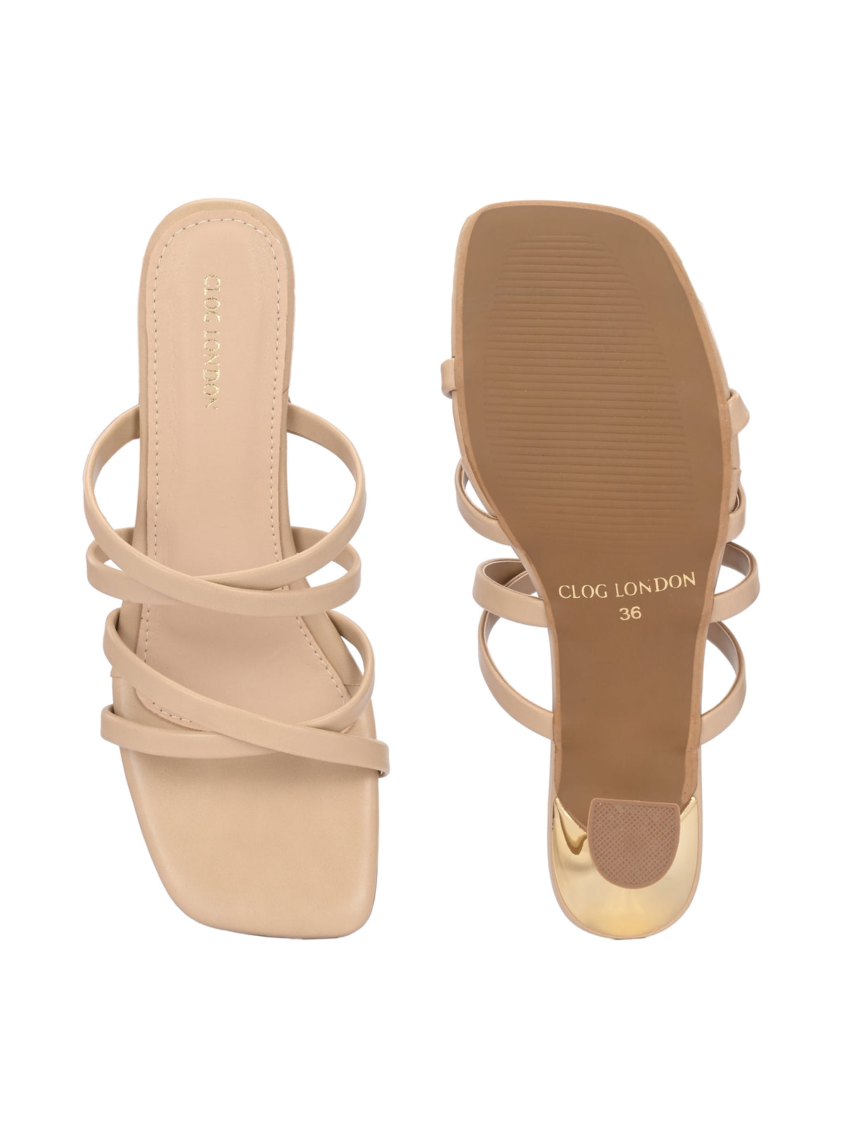 Women Beige Stylish Block Heels