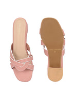 Women Peach Casual Heels Sandals
