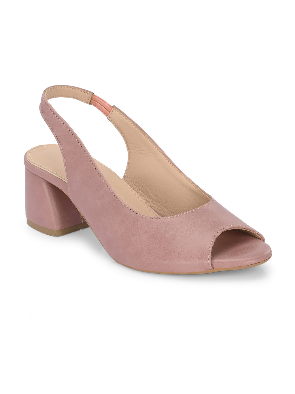 Women Peach Sling Back Heels Sandals