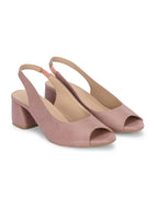 Women Peach Sling Back Heels Sandals