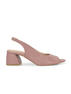 Women Peach Sling Back Heels Sandals