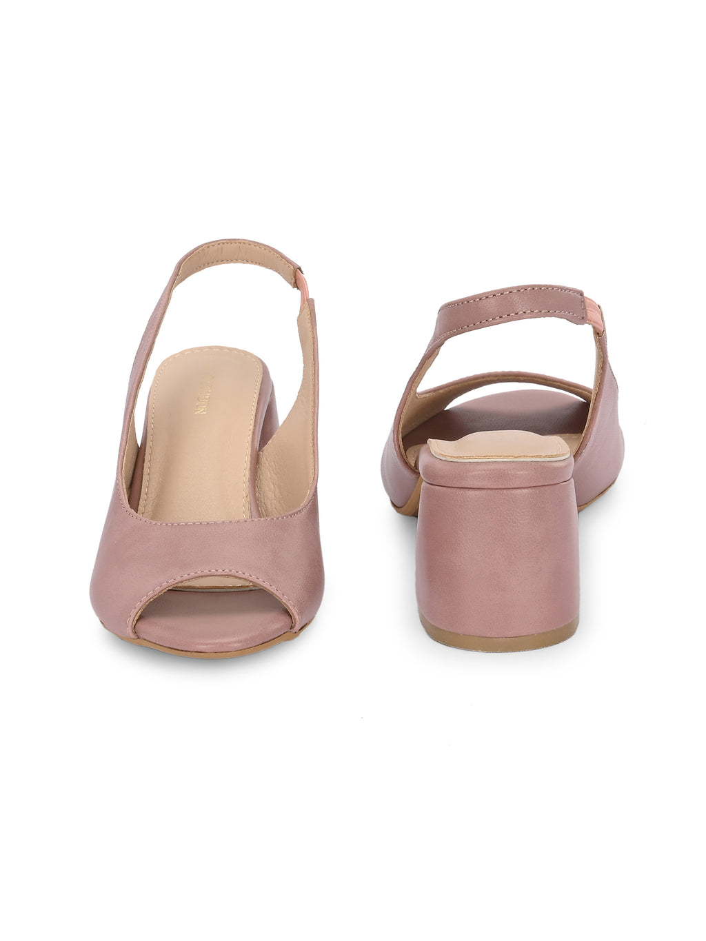 Women Peach Sling Back Heels Sandals