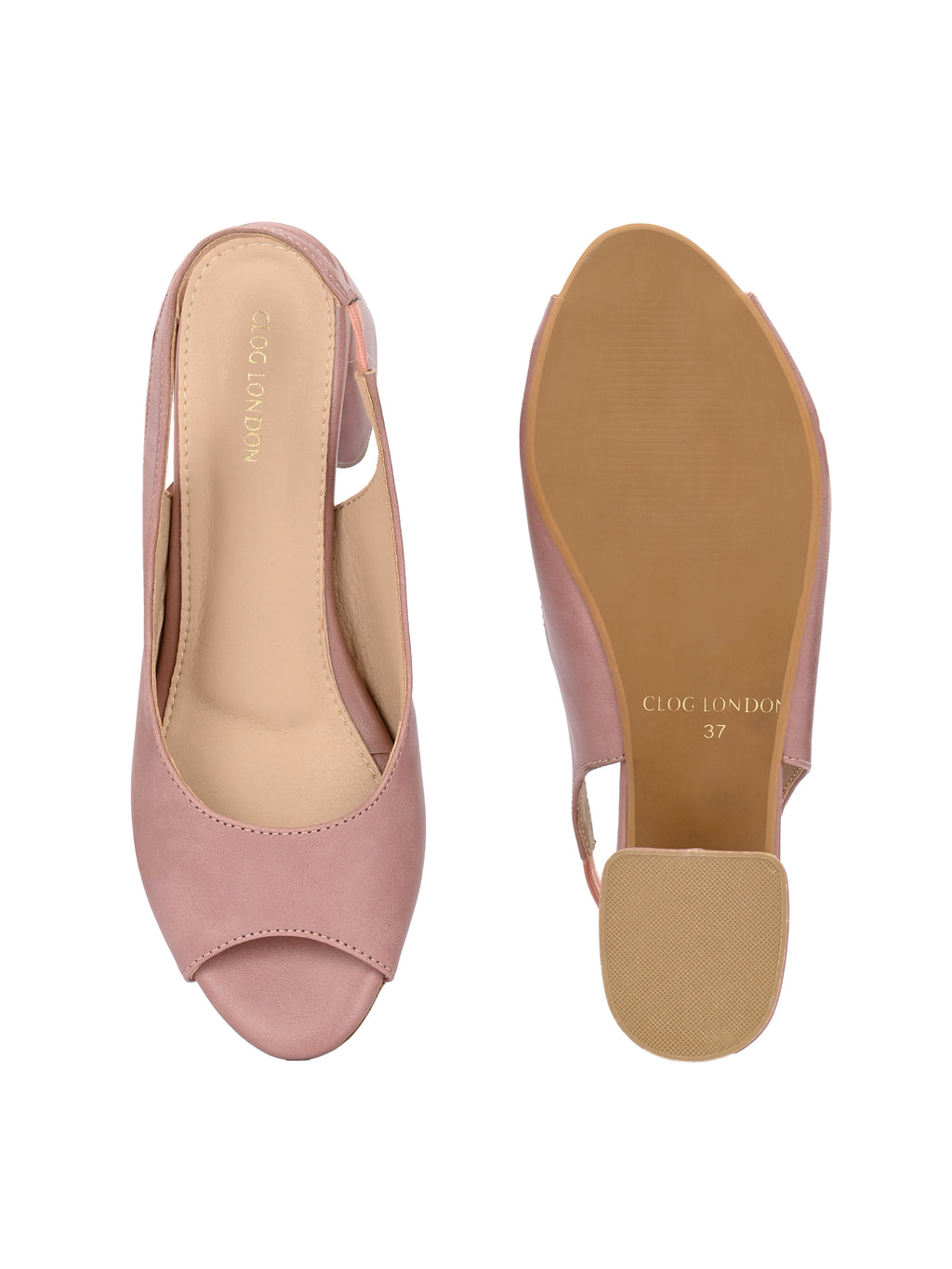 Women Peach Sling Back Heels Sandals