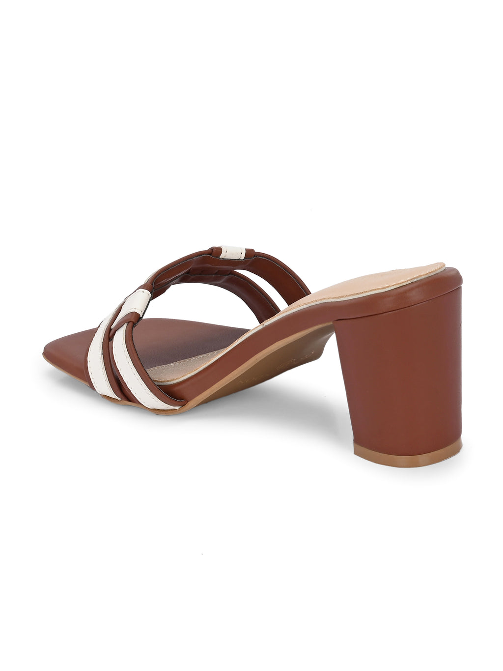 Women Black & White Slim Heels Sandals