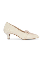 Women Off-White Block Pumps Heeled Sandals