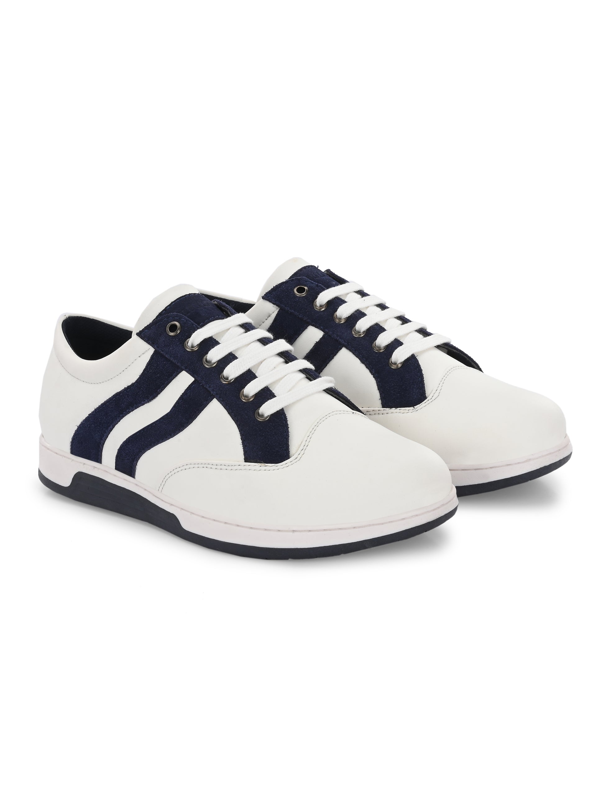 Men's White-Blue Sneakers Shoes