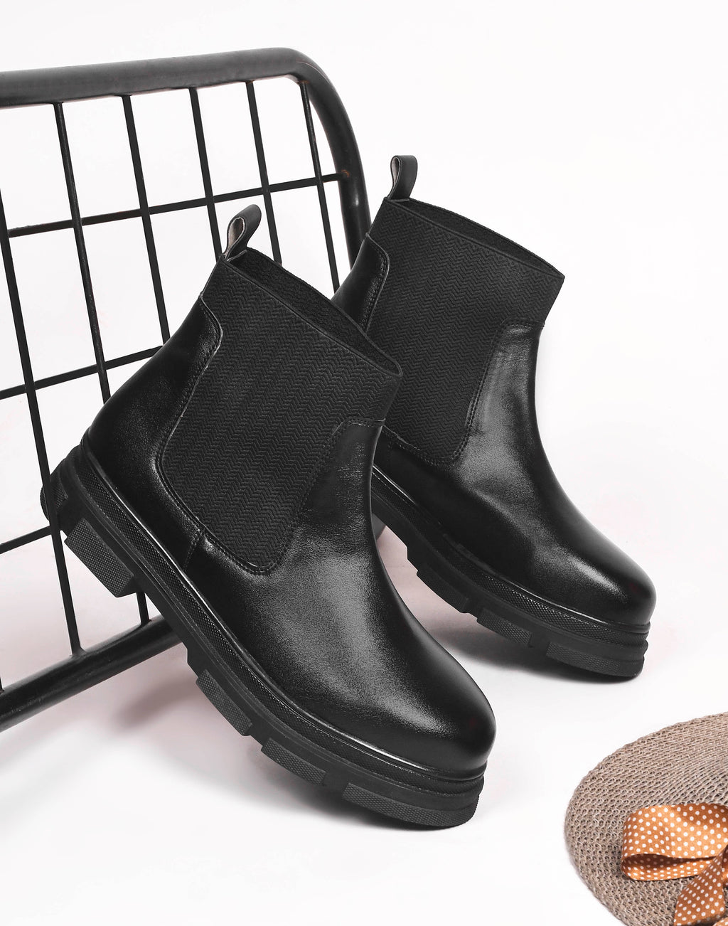 Women Black Block Heeled Boots