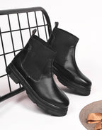 Women Black Block Heeled Boots
