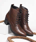 Women Brown Suede Ankle Boots