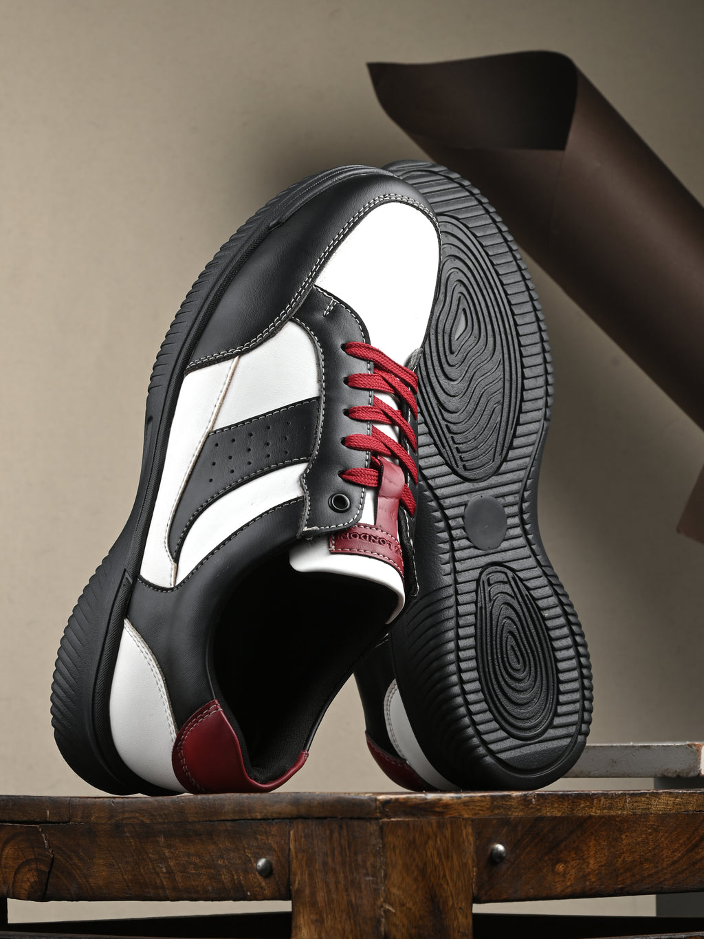 White-Black Sneakers Shoes for Men's