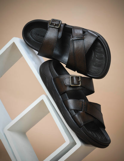 Men’s Casual Leather Buckle Sandals