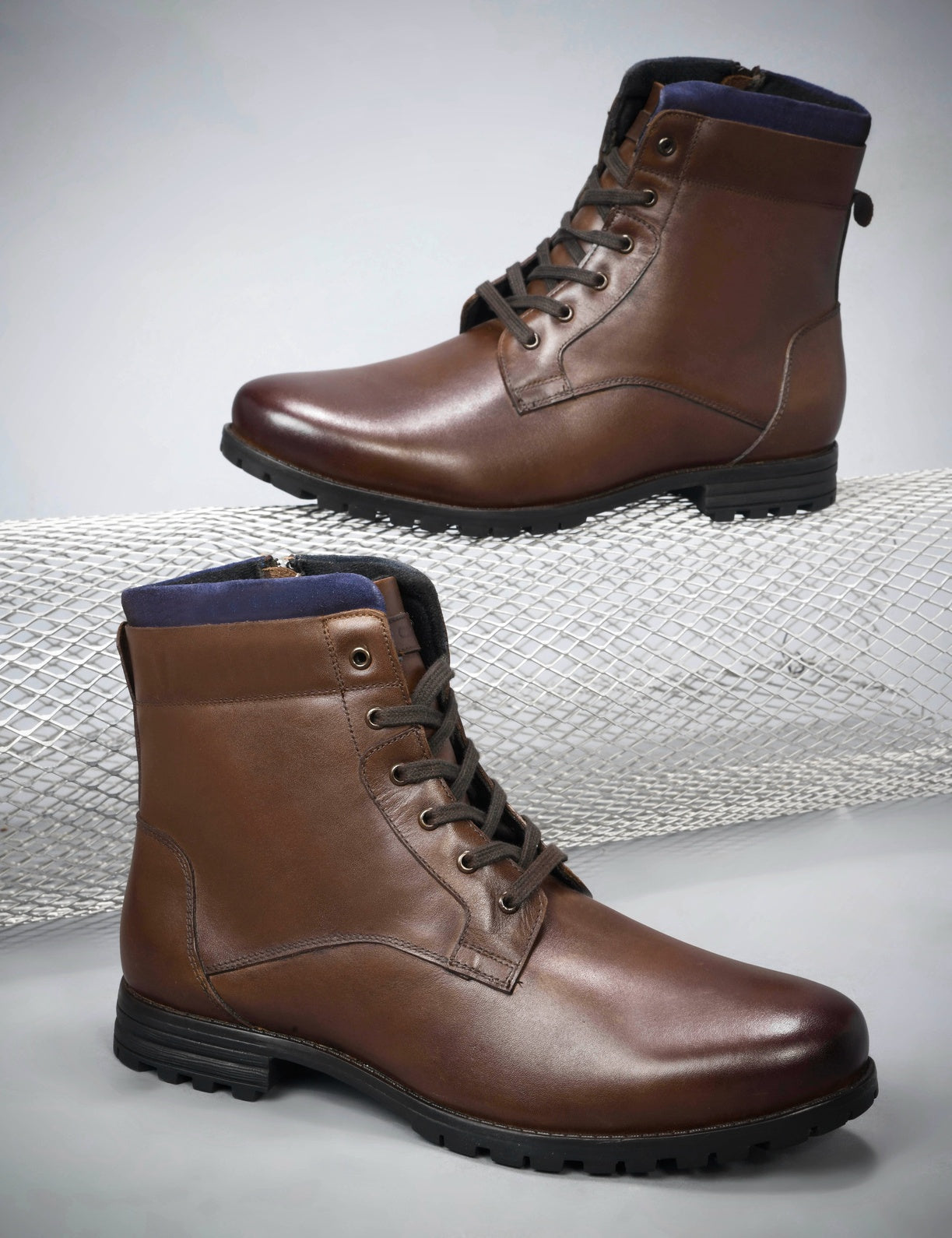 Men’s Burnished Leather Ankle Boots