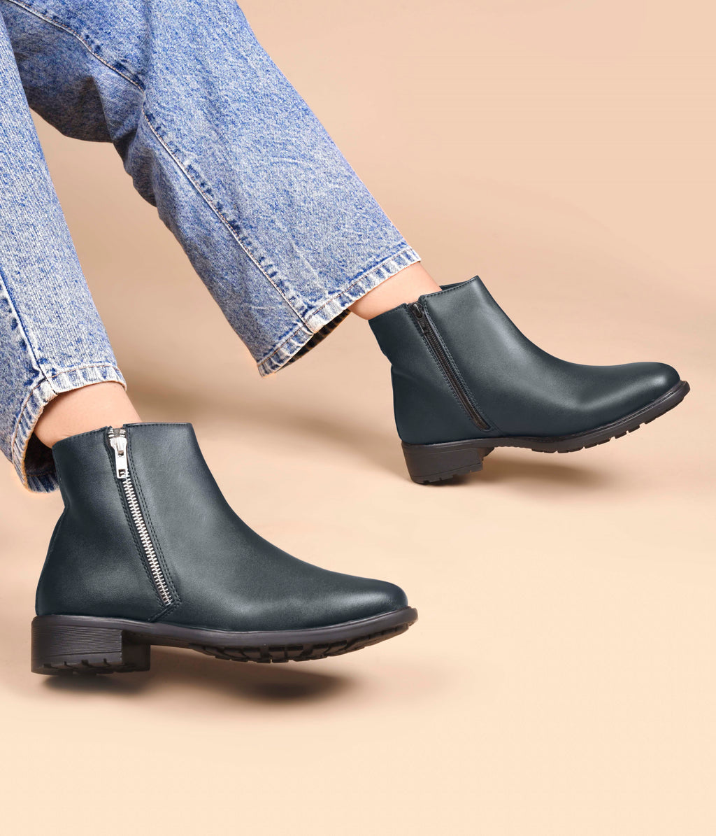 Women Navy Blue Casual Boots