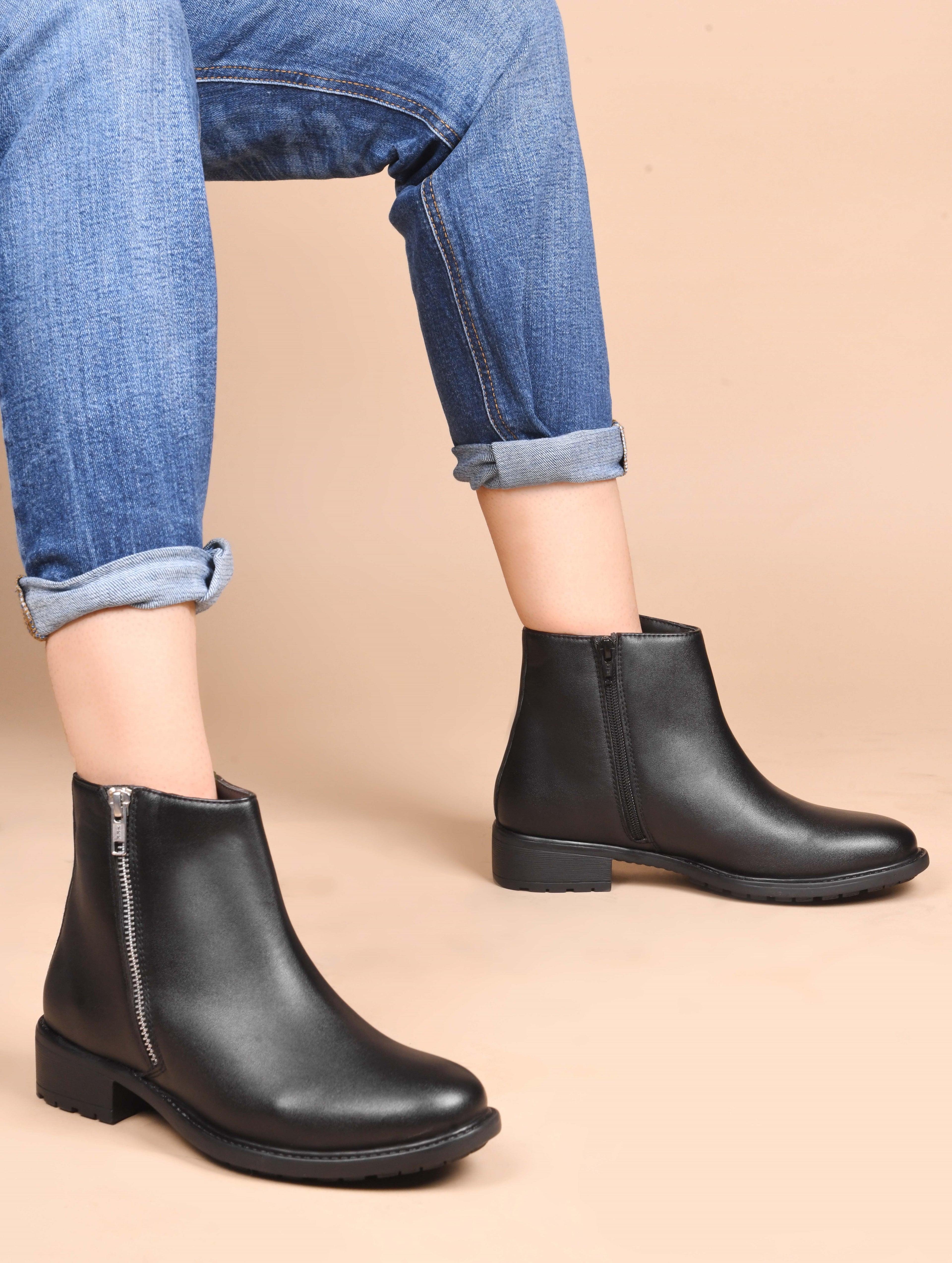 Women Navy Blue Casual Boots
