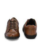 Men's Solid Brown Lace-Up Sneakers Shoes