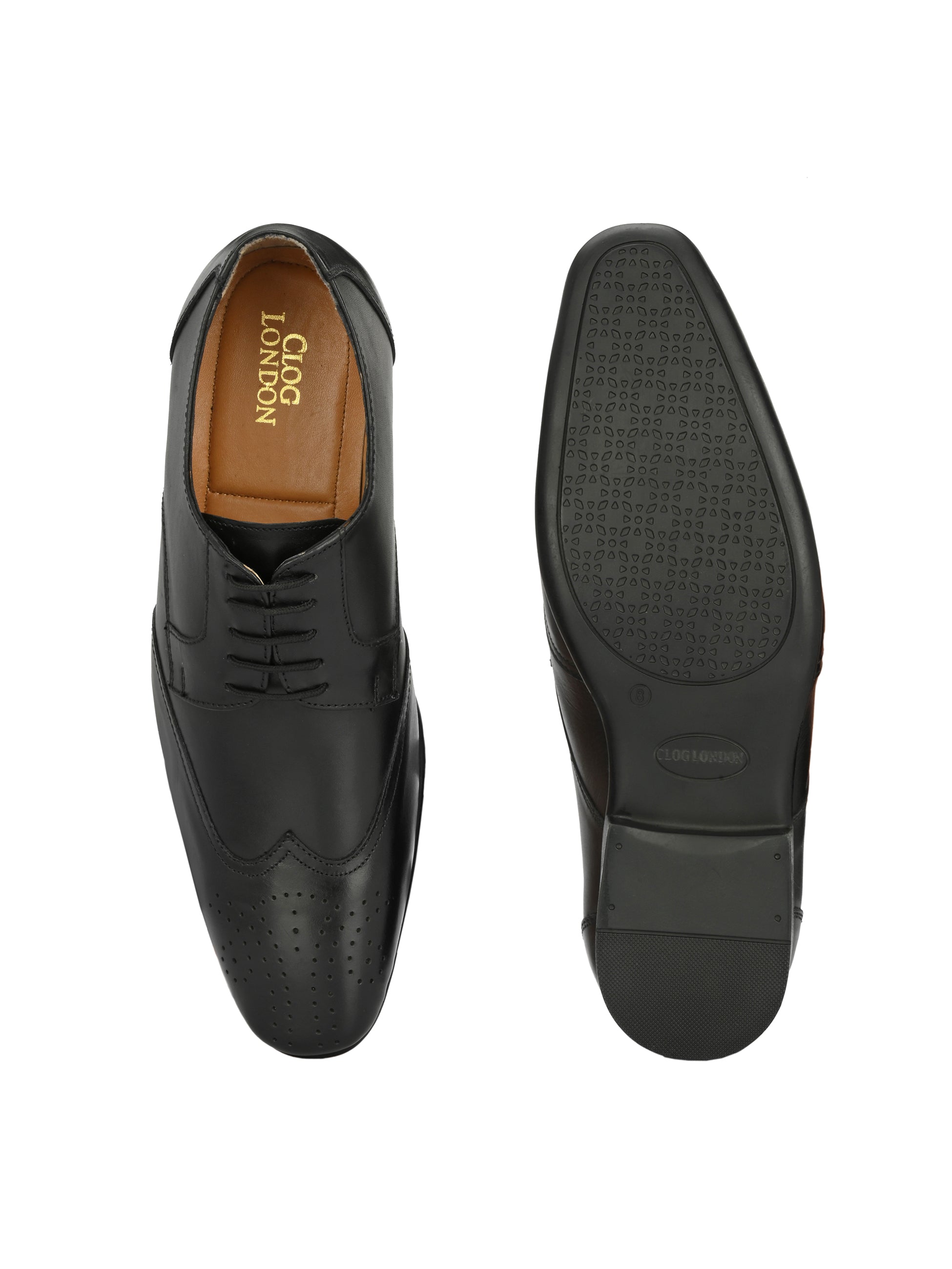 Men's Perforated Leather Formal Brogue Shoes