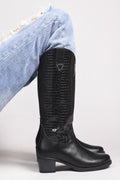 Women Black Ankle Length Side Zipper Boots