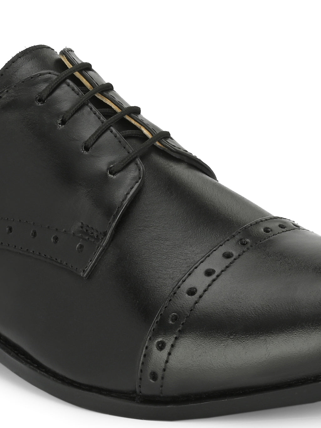 Men's Perforated Leather Formal Derby Shoes