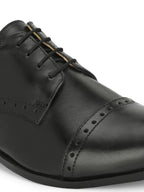 Men's Perforated Leather Formal Derby Shoes