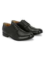 Men's Perforated Leather Formal Derby Shoes
