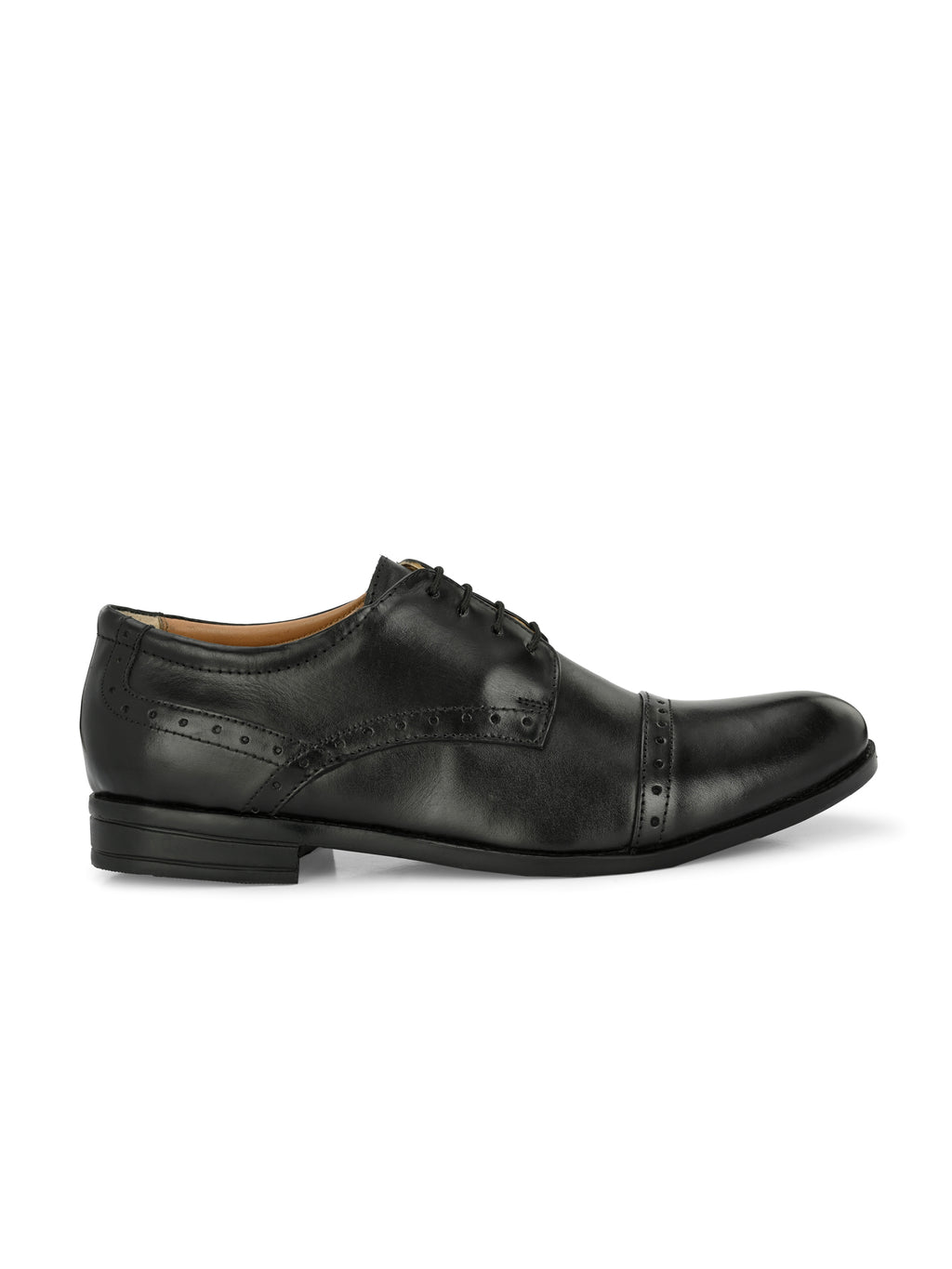 Men's Perforated Leather Formal Derby Shoes