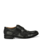Men's Perforated Leather Formal Derby Shoes