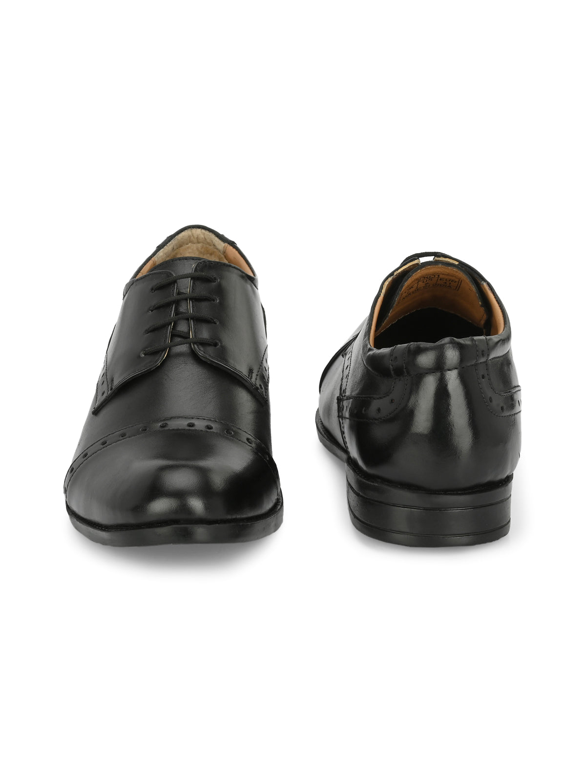 Men's Perforated Leather Formal Derby Shoes
