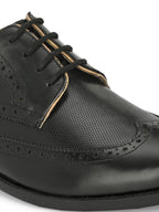 Men's Perforated Leather Formal Derby Shoes
