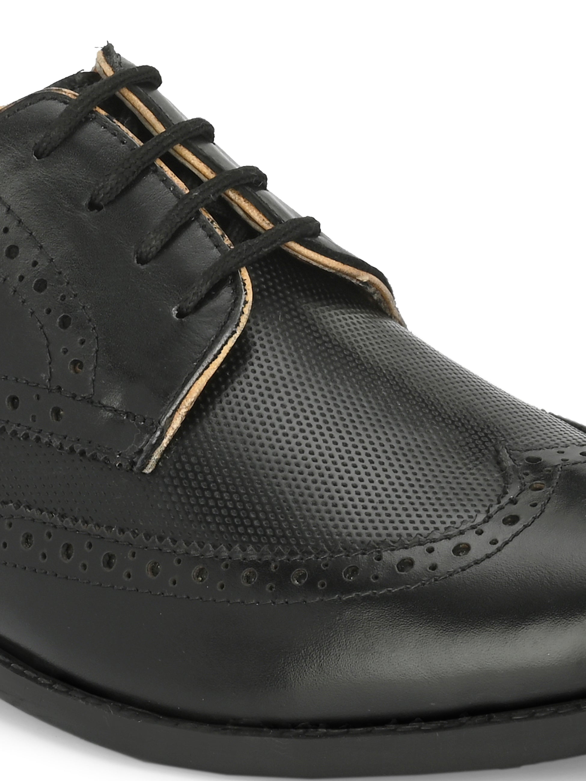 Men's Perforated Leather Formal Derby Shoes