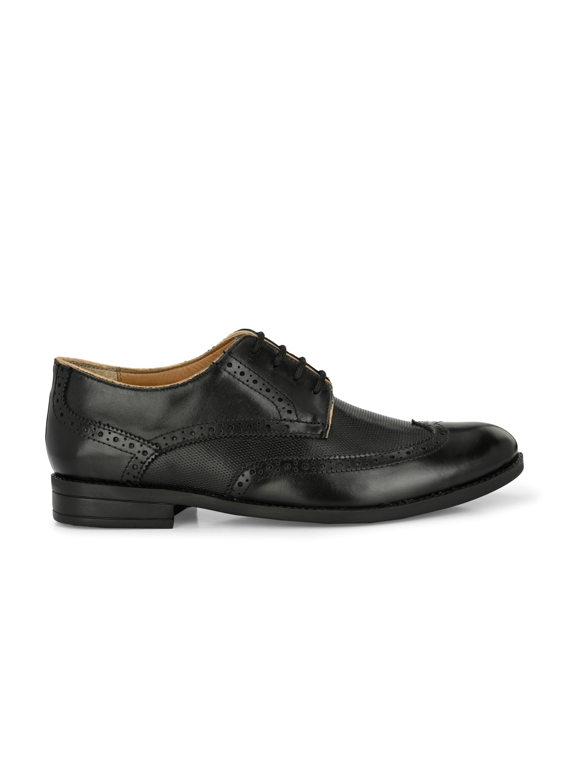 Men's Perforated Leather Formal Derby Shoes