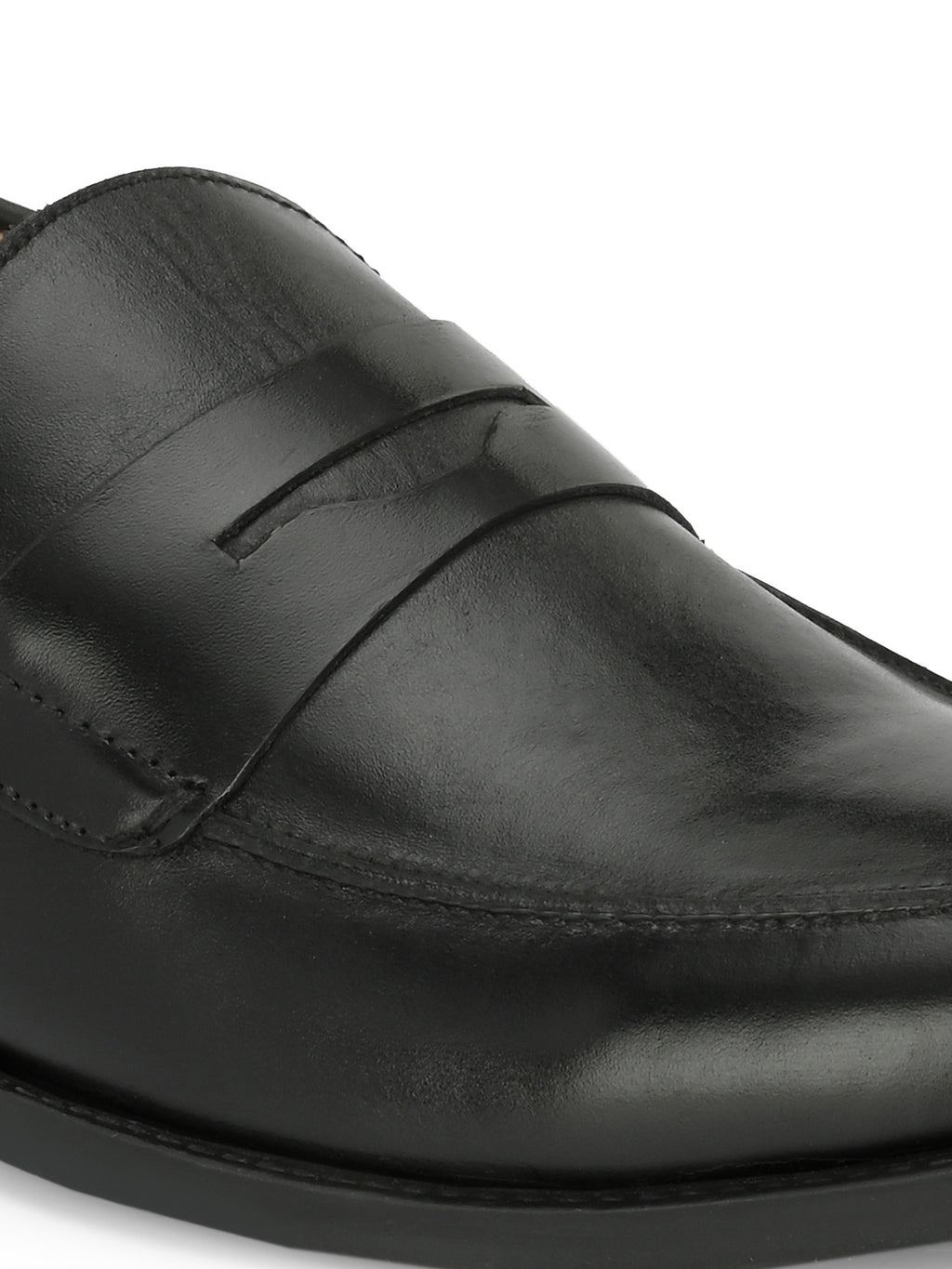 Men's Round Toe Leather Penny Loafers