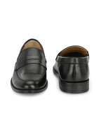 Men's Round Toe Leather Penny Loafers