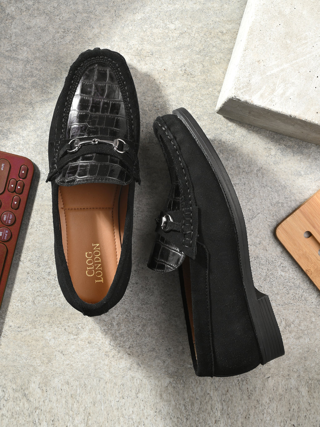 Men's Textured Leather Loafer Shoes