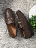 Men's Textured Leather Loafer Shoes
