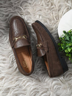 Men's Textured Leather Loafer Shoes