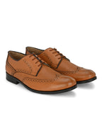 Men's Perforated Leather Formal Derby Shoes
