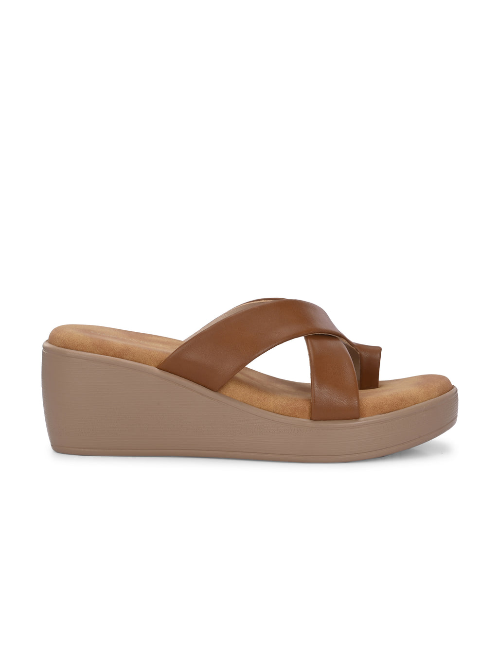 Women Brown Wedges Heeled Sandals