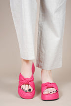 Women Pink Wedge Silp Heel