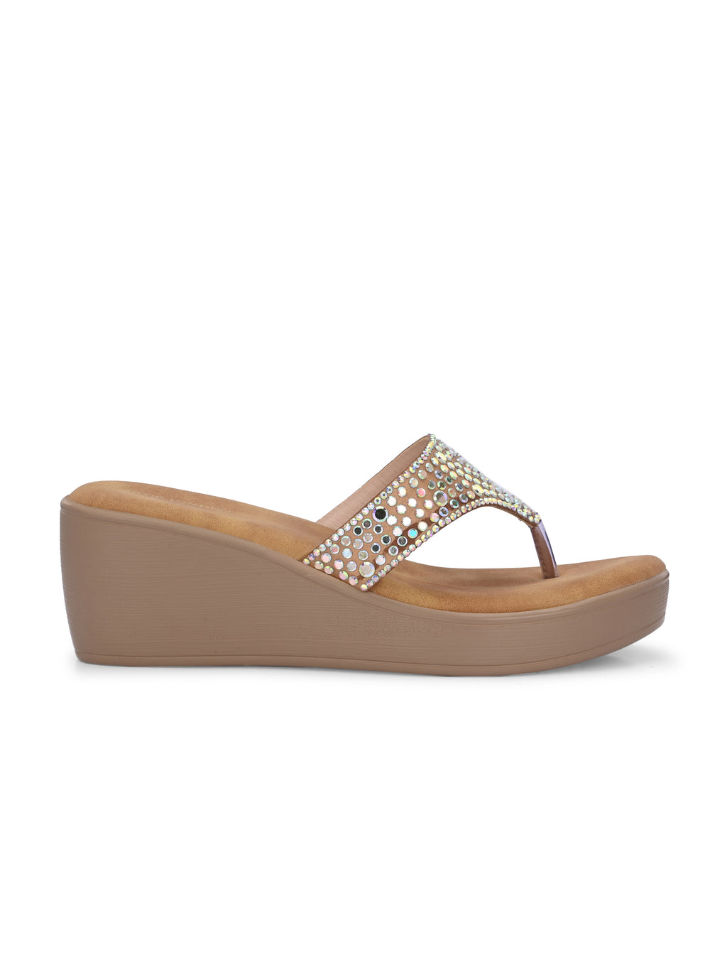 Women Tan Heeled Sandals