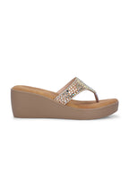 Women Tan Heeled Sandals