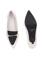 Women Off-White Kitten Pumps Heel Sandals