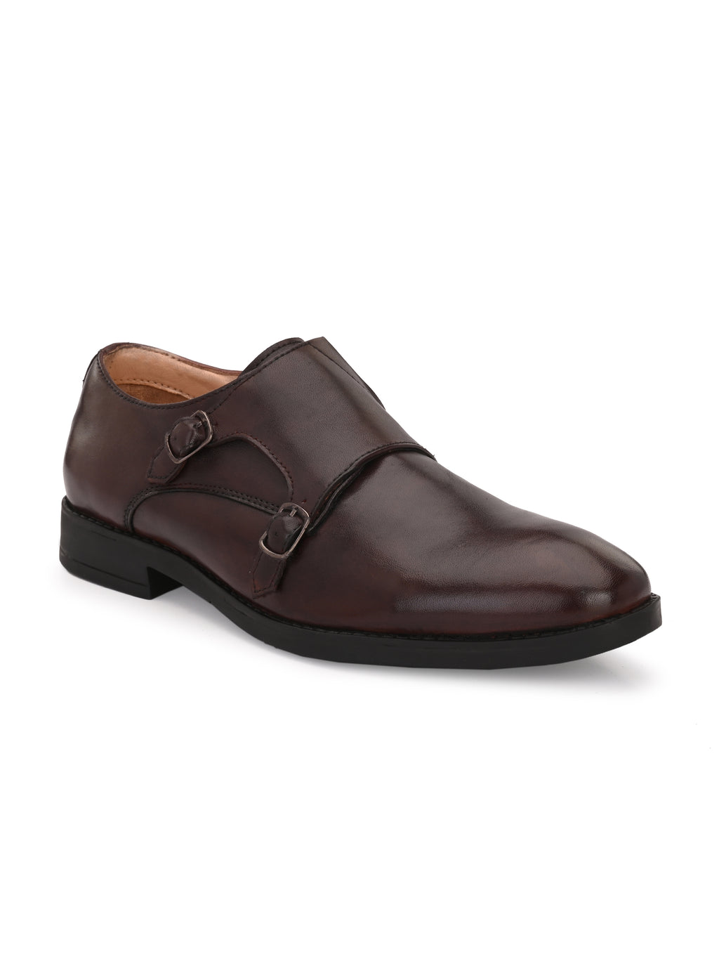 Men Leather Formal Monk Shoes