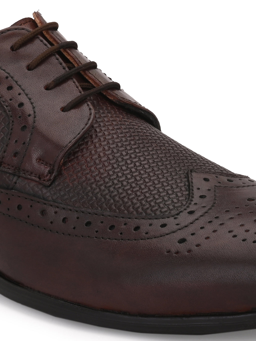 Men's Perforated Leather Formal Brogue Shoes