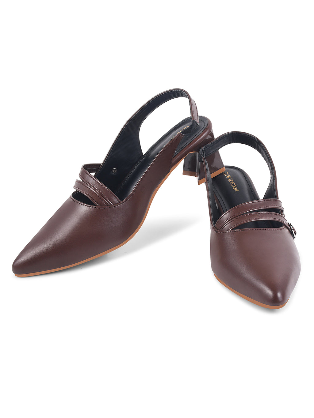 Women Beige Pumps Heeled Sandal with Adjustable Ankle Strap