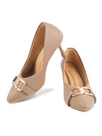 Women Black Slip on Stiletto Heel Pumps Sandals